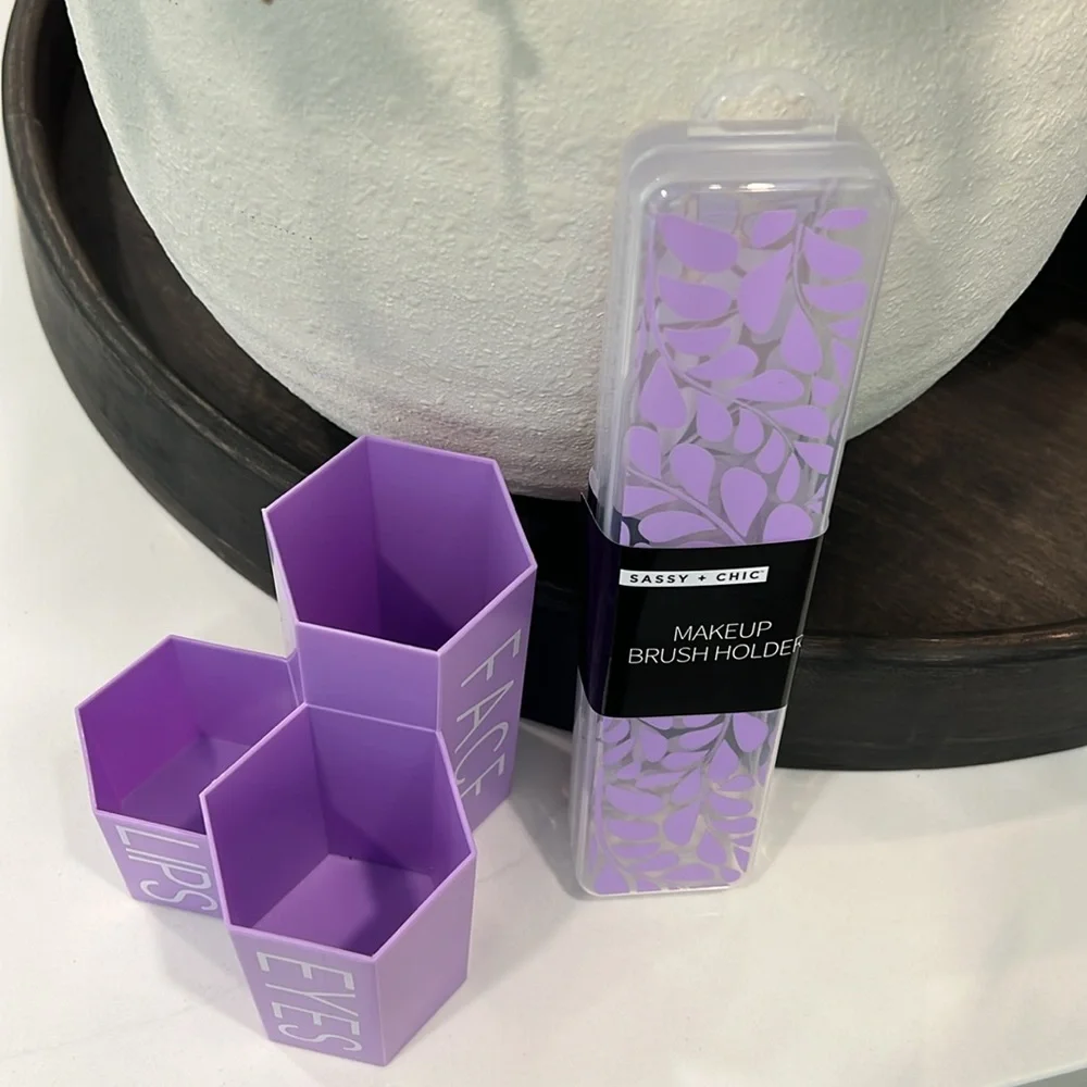💜💄Purple Makeup Brush Holder Set